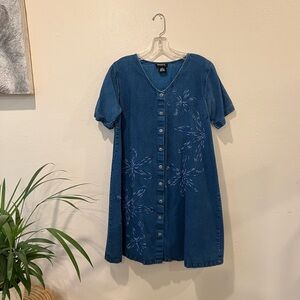 Marisol Vintage Embroidered Denim Dress